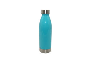 22 Fluid Ounce Peacock Plume Plastic Water Bottle with Stainless Steel Lid