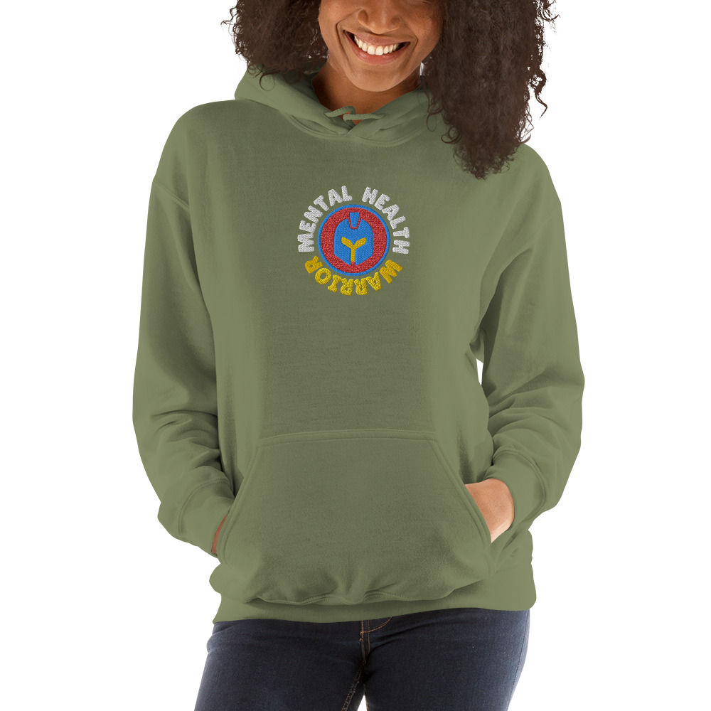 Mental Health Warrior Center Embroidered Hoodie | Unisex | (SV-43m)