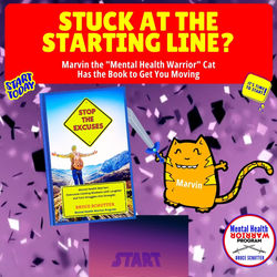 Stuck at the Starting Line? Marvin the "Mental Health Warrior" Cat Has the Book to Get You Moving
