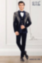 Pure hand work suit in Royal blue for wedding and reception