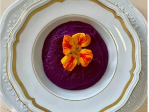 Purple Sweet Potato Cashew Cream Soup