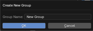 Group Name Dialog – Enter a custom name for the new group before it’s created.
