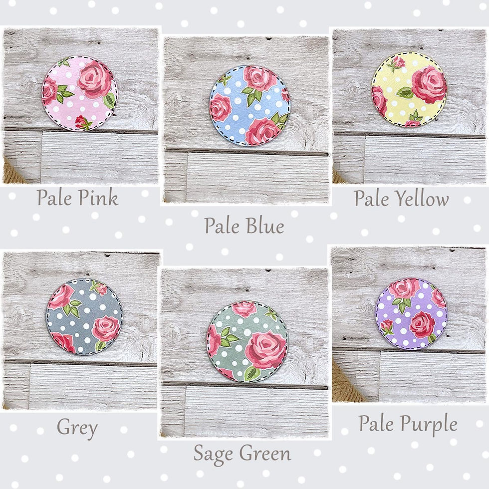 Thumbnail: Personalised Hand Painted Cat Name Sign - Roses and Polka Dots