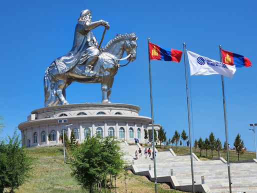 A photo of Chinggis Khan' statue by John Delaney