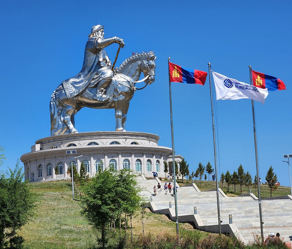 A photo of Chinggis Khan' statue by John Delaney