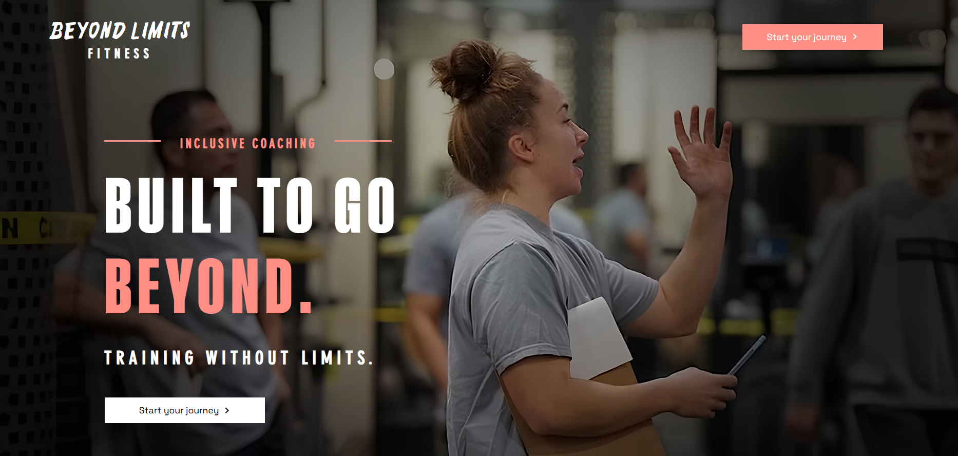 Beyond Limits Fitness website desktop view