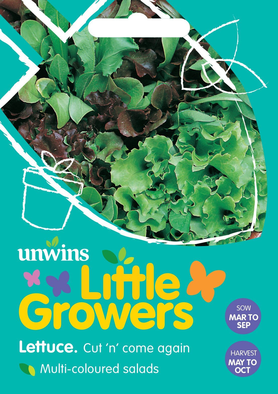 Unwins Little Growers Lettuce Cut 'N' Come Again - Approx 500 Seeds