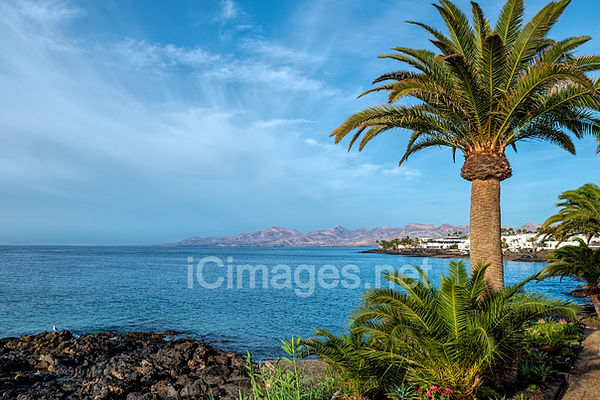 The popular resort of Puerto del Carmen with its blue skies and seas has some wonderful views of the nearby mountain range looking westwards. There is no clearer reminder of where you are, the paradise island of Lanzarote.