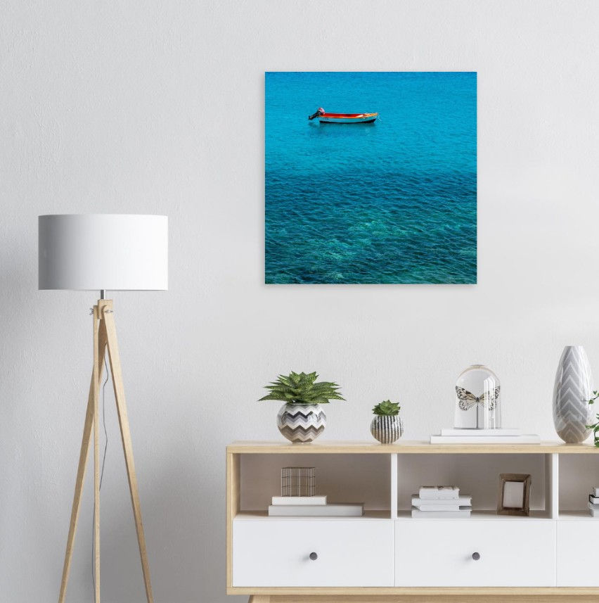 Thumbnail: Red Boat on the Sea - Photographic Print