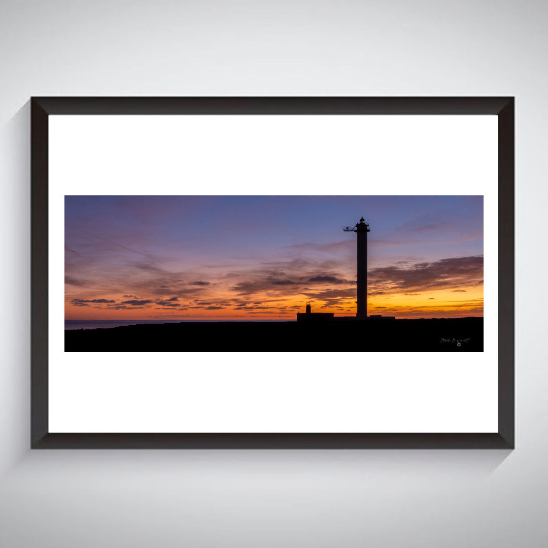 Playa Blanca Lighthouse Sunset - Panorama Photographic Print