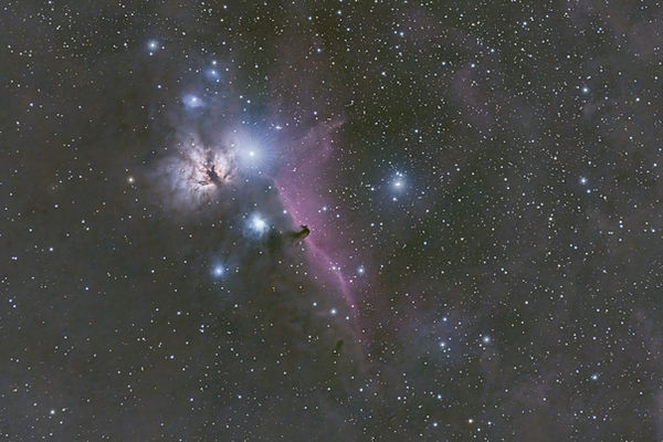 This image captures a timeless astronomical landmark, often used by stargazers to navigate the sky - Orion’s Belt. One of the most recognizable features in the night sky, made up of three bright stars aligned in a nearly perfect straight line. In this photograph, the stars shine sharply against a deep, velvety backdrop of space, each one glowing with a cool, bluish-white light. The trio—Alnitak, Alnilam, and Mintaka, appear evenly spaced, forming a striking celestial marker at the center of the Orion constellation.Surrounding the belt, faint clusters of distant stars scatter across the darkness, adding depth and texture to the scene. Subtle hints of interstellar dust and nebulae may be visible, especially near Alnitak, giving the image a soft, ethereal quality. The contrast between the bright stars and the vast darkness emphasizes both the clarity of the night sky and the immense scale of the universe.