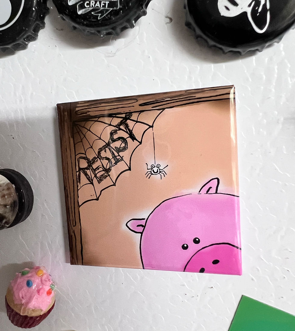 Thumbnail: Pink Pig and Resist Spider