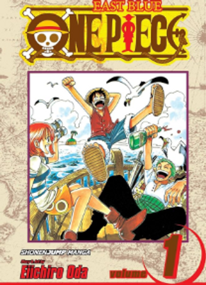 One Piece EAST BLUE Vol.1 manga cover, Luffy, Nami, Zoro.