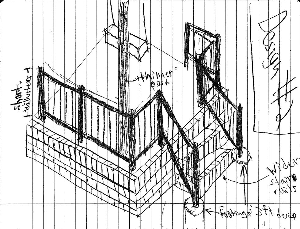 front porch design. 3d drawing
