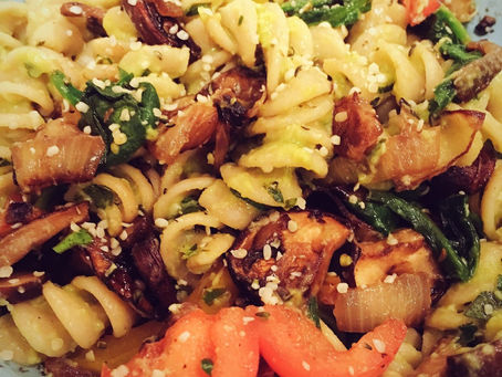 Detox Pasta: Quinoa Rotini with Avocado Basil Sauce