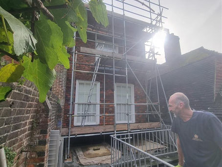 Scaffolding Job in Old Town Hastings for Skylight Protection and Window Access