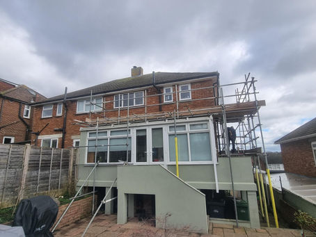 Scaffolding for Window Replacement & Repointing in St Leonards