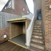 Bar Themed Pergola replacing old Hot Tub.