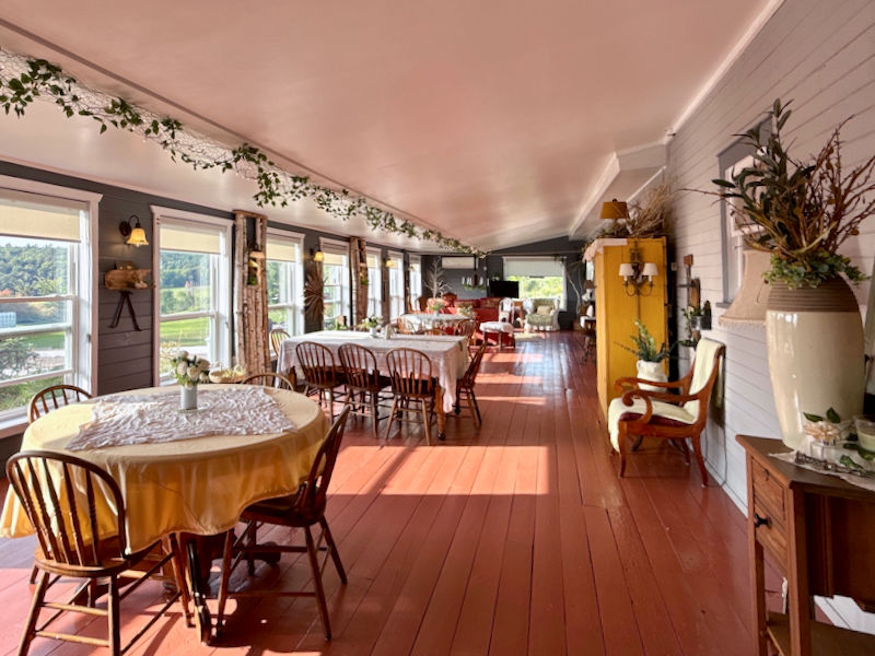 dining room porch at northfork farm hotel