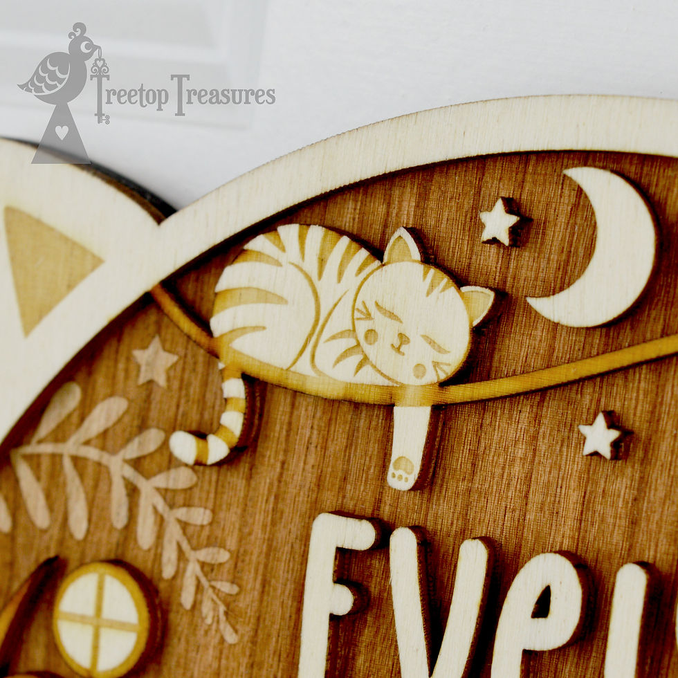 Thumbnail: Personalised Kittens Name Door Plaque