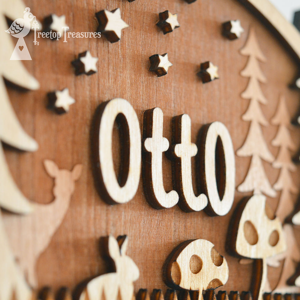 Thumbnail: Personalised Woodland Name Door Plaque