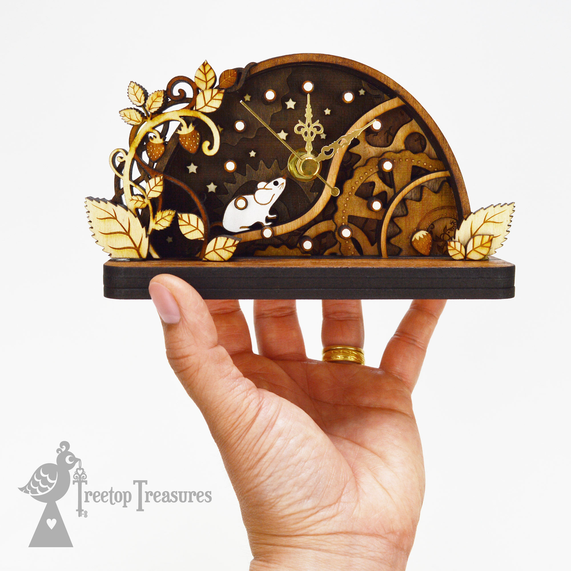 Small Clockwork Mice Mantel Clock