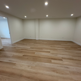 Finished basement in Oakville with two bedrooms, office space and family recreation area