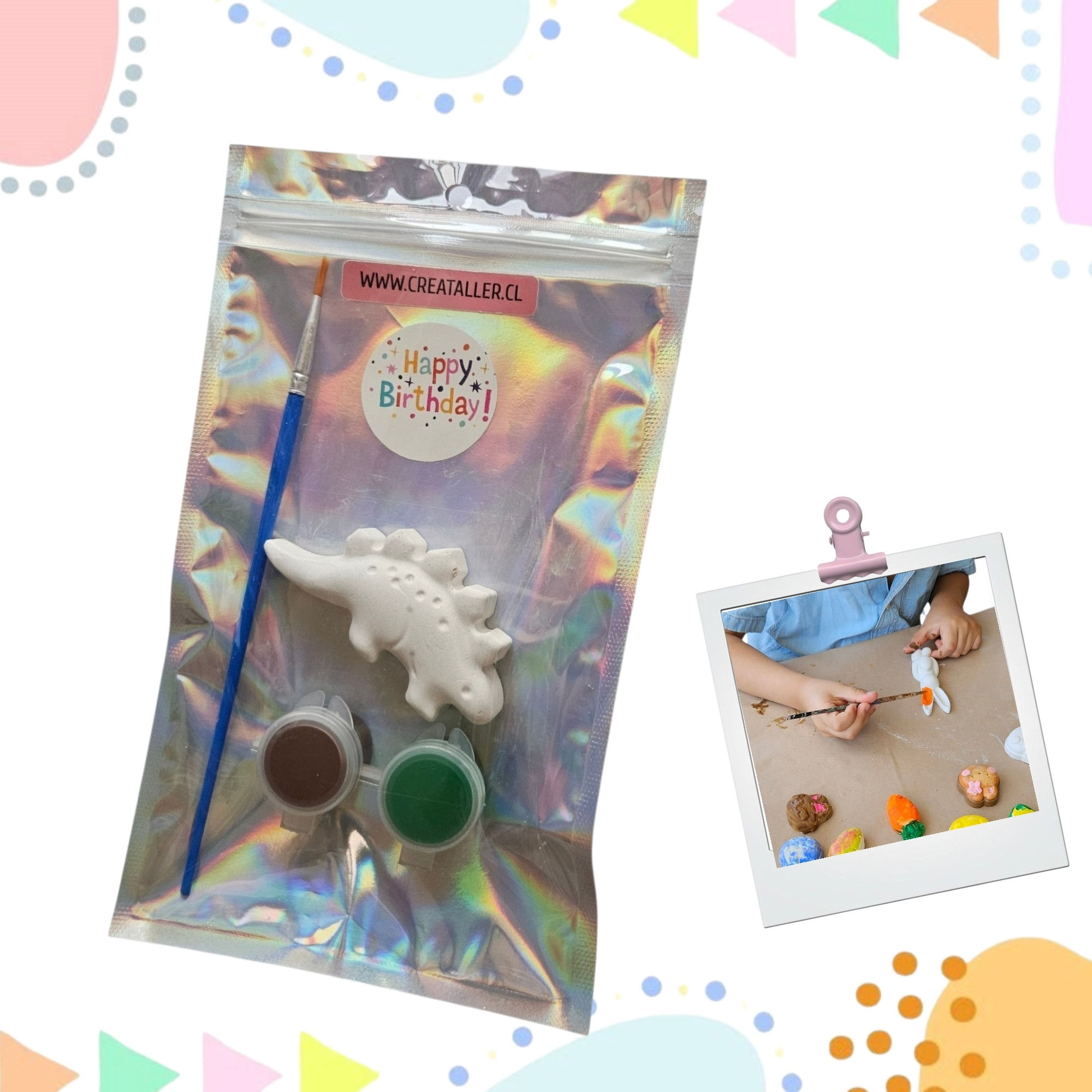 Este set creativo, es la actividad perfecta para fiestas o sorpresas decumpleaños, donde los niños se podrán divertir, crear
