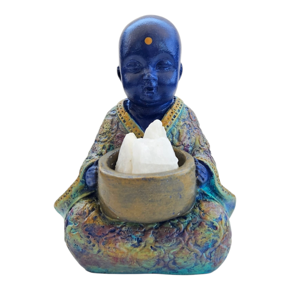 Figura Buda decorativo de Cerámica + cuarzo blanco, ideal para decorar y armonizar tus espacios.