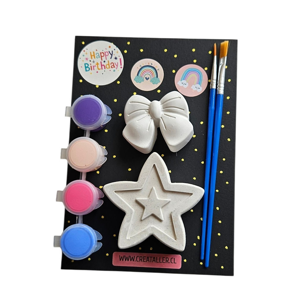 Este kit creativo, es la actividad perfecta para fiestas o sorpresas decumpleaños, donde los niños se podrán divertir, crear