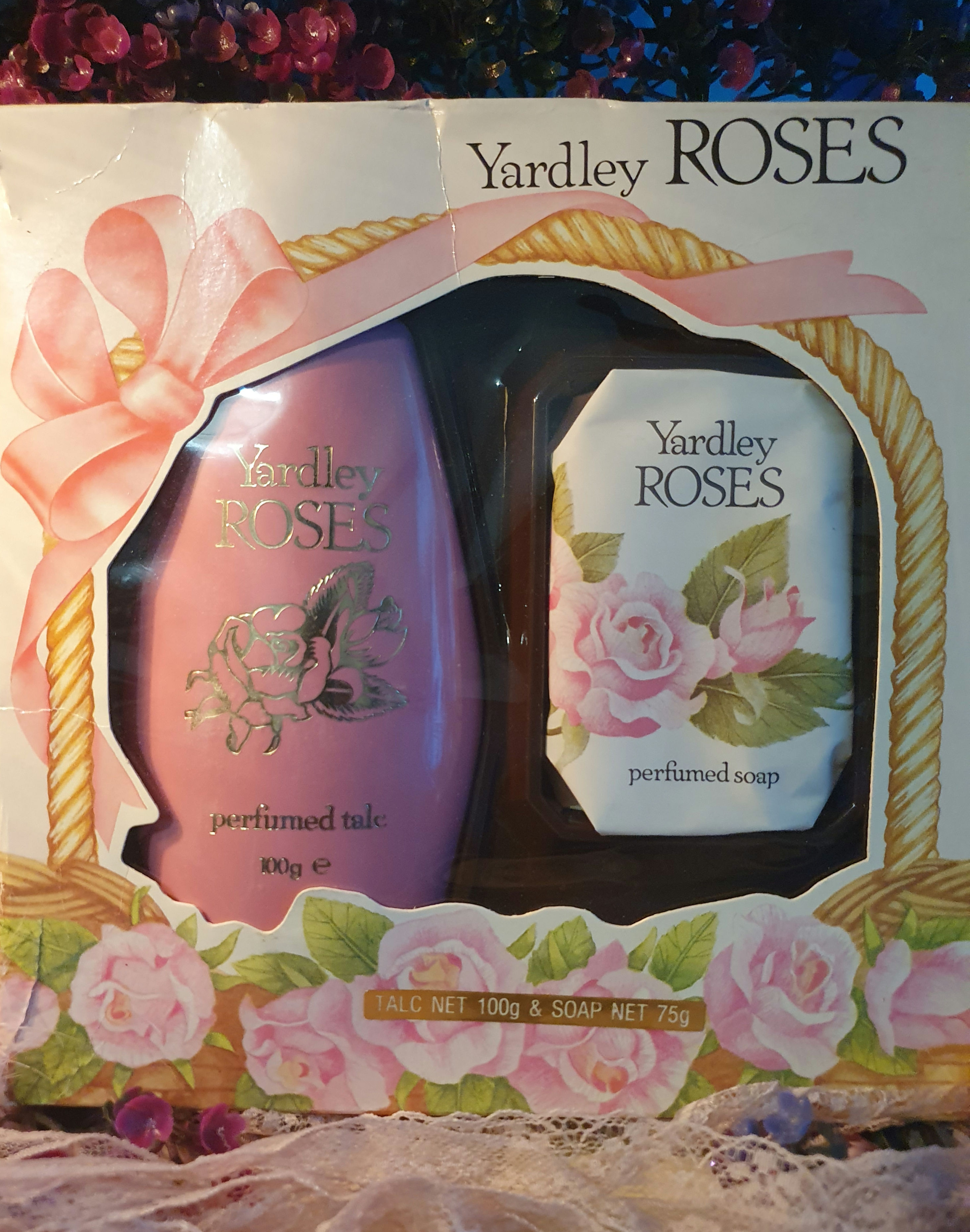 Yardley roses perfumed talc and soap set