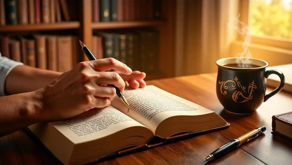 Como Ler Mais Rápido e Reter Melhor as Informações: Estudo focado com livro e anotações em ambiente acolhedor.