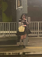 Puppet at the train station