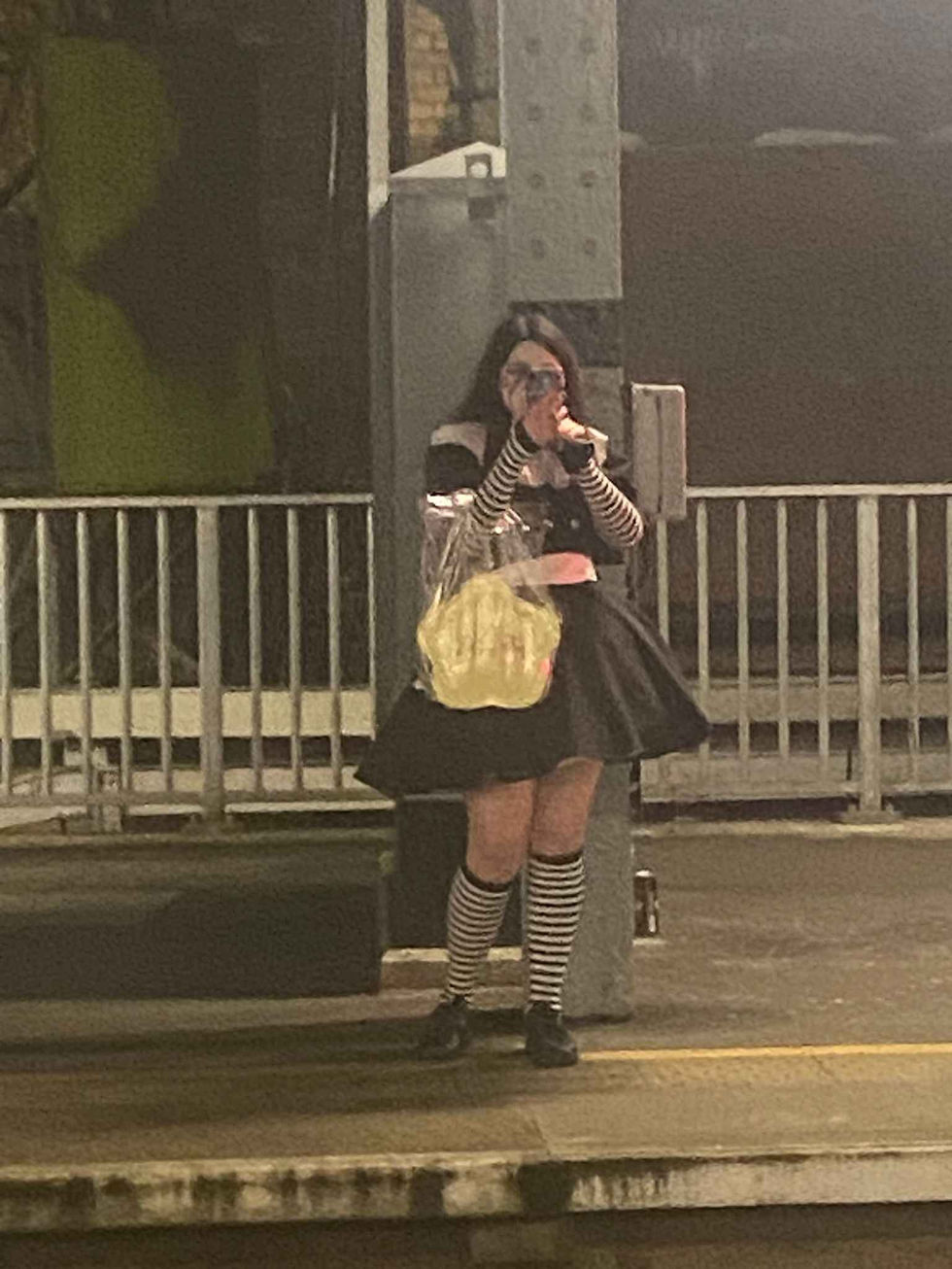 At the train station