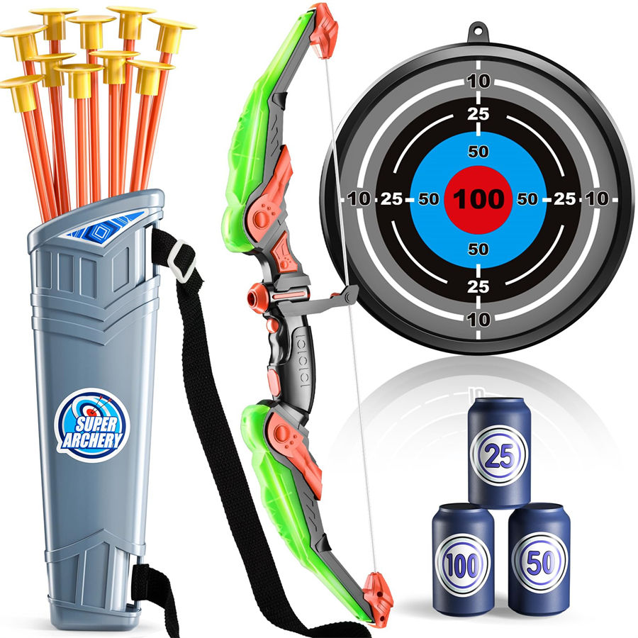 Thumbnail: TargetStrike Kids LED Archery Set — Bow, Target & 10 Suction Arrows