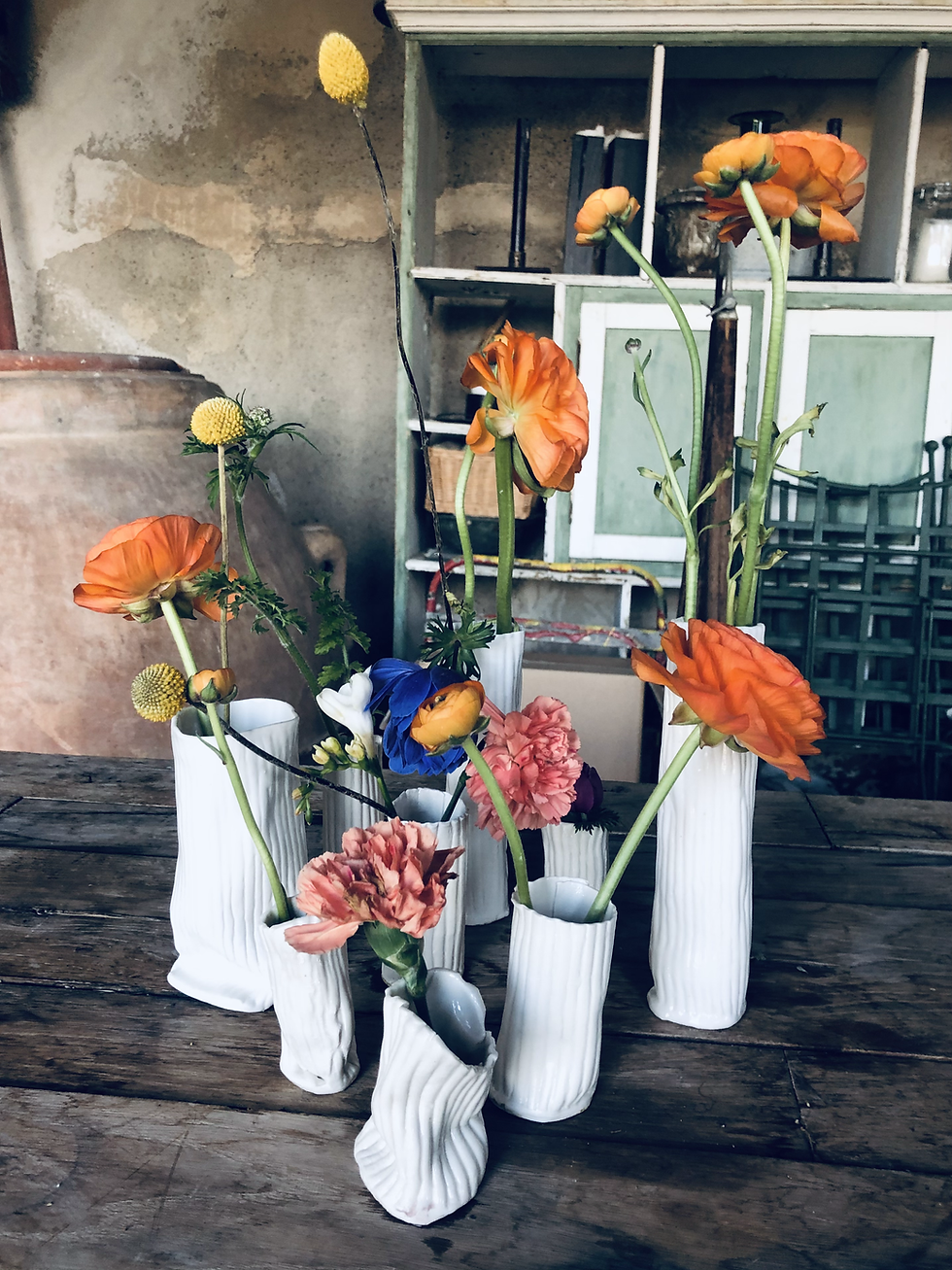 Miniatura: Porcelain flower's vases set of (3 small)