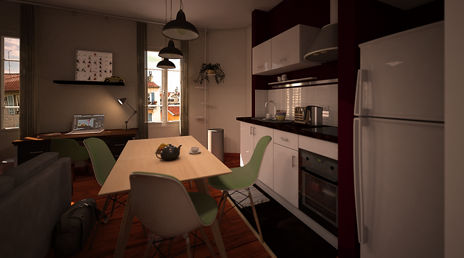 rendu 3d appratement interieur architecture