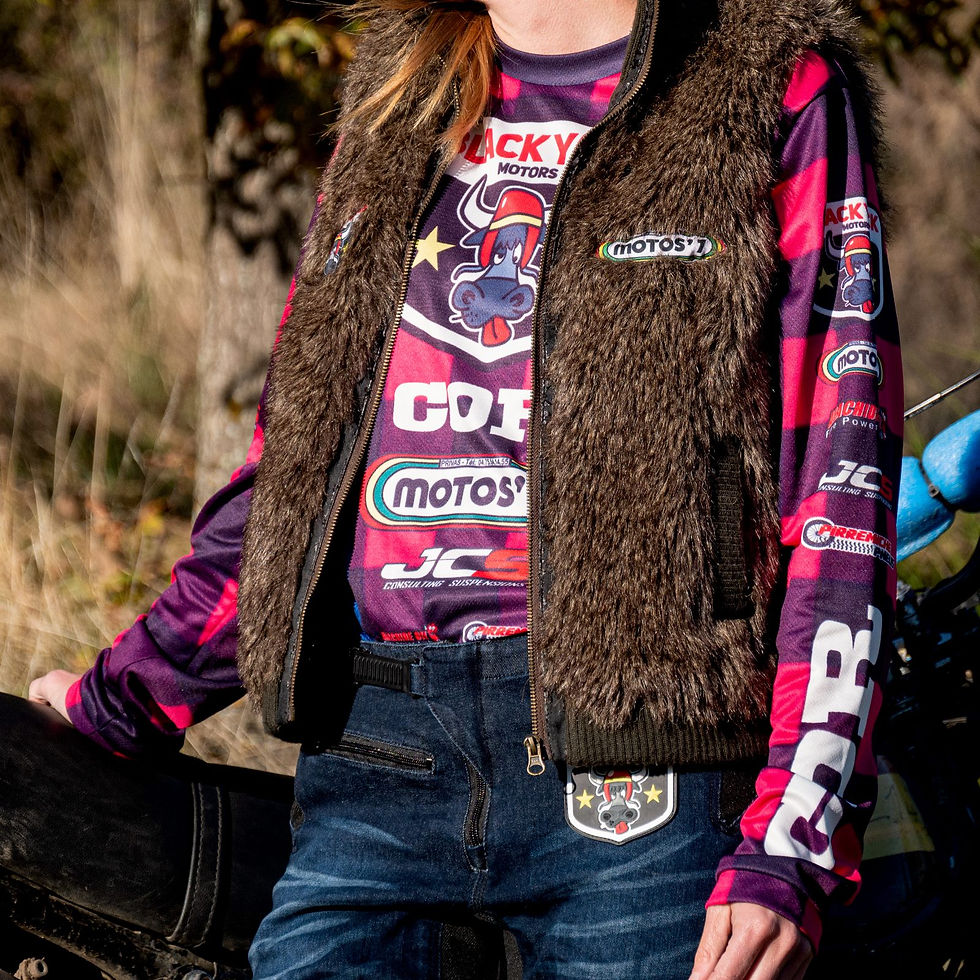 Miniature : maillot moto filles girl vintage motors black yack honda XLS 125