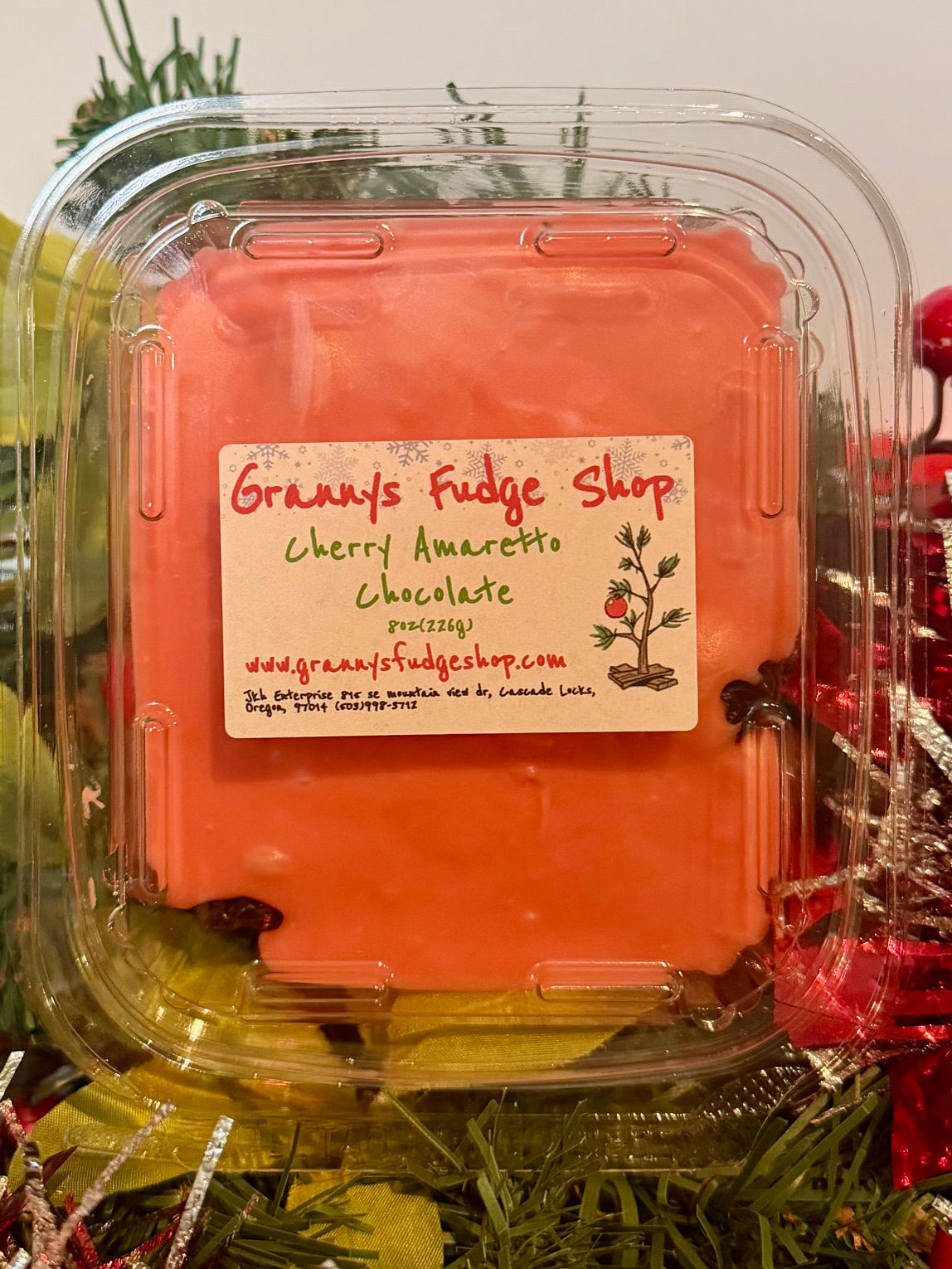 Cherry Amaretto Chocolate Fudge - Half Pound