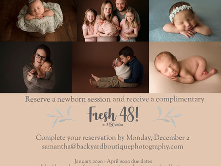 Limited Time Offer! Get Complimentary Fresh 48 Session With Newborn Portraits