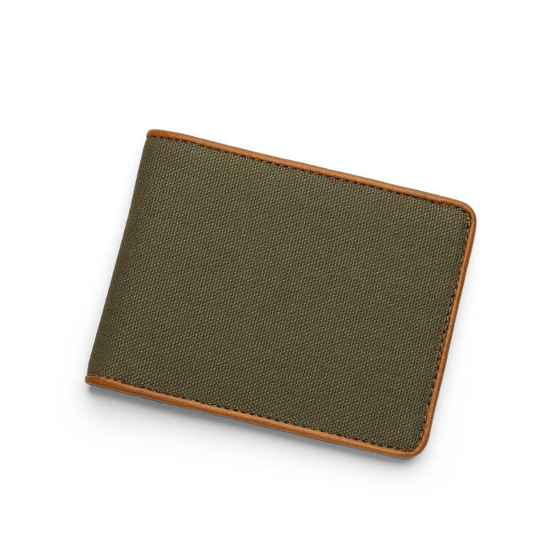 canvas and leather wallet