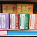 Shelf with bars of soap