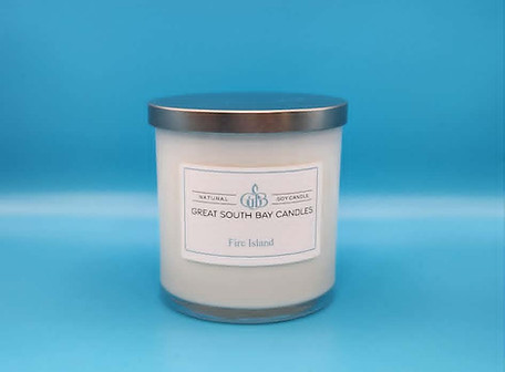 White Great South Bay Candle in the scent Fire Island