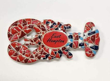 lobster mosaic magnet with East Hampton text