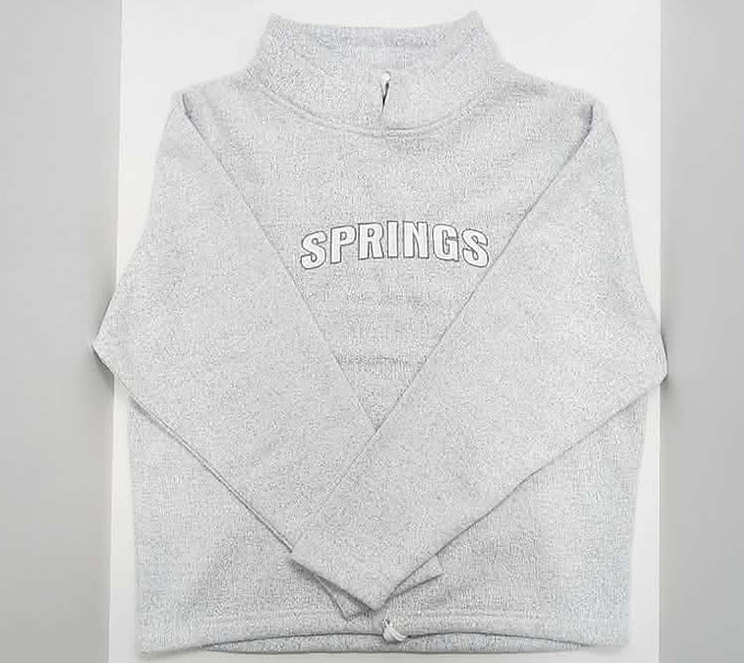 Light grey sweatshirt with the word Springs written