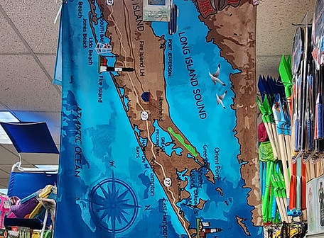 Towel with drawing of Long Island