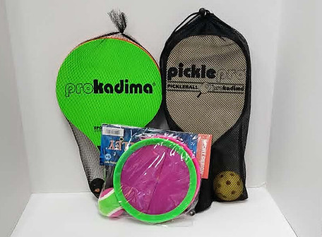 Outdoor lawn toys Prokadima Paddles, Pickleball Paddles and Reach Volley.