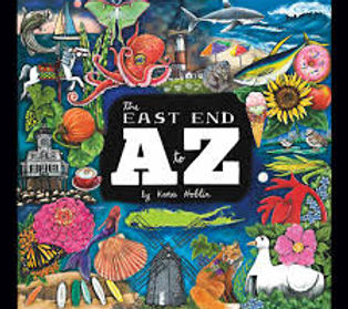 The East End A to Z book cover with various illustrations and text.