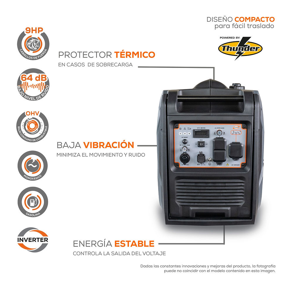 Miniatura: GENERADOR INVERTER SILENT . 6KVA-Thunder 9 HP