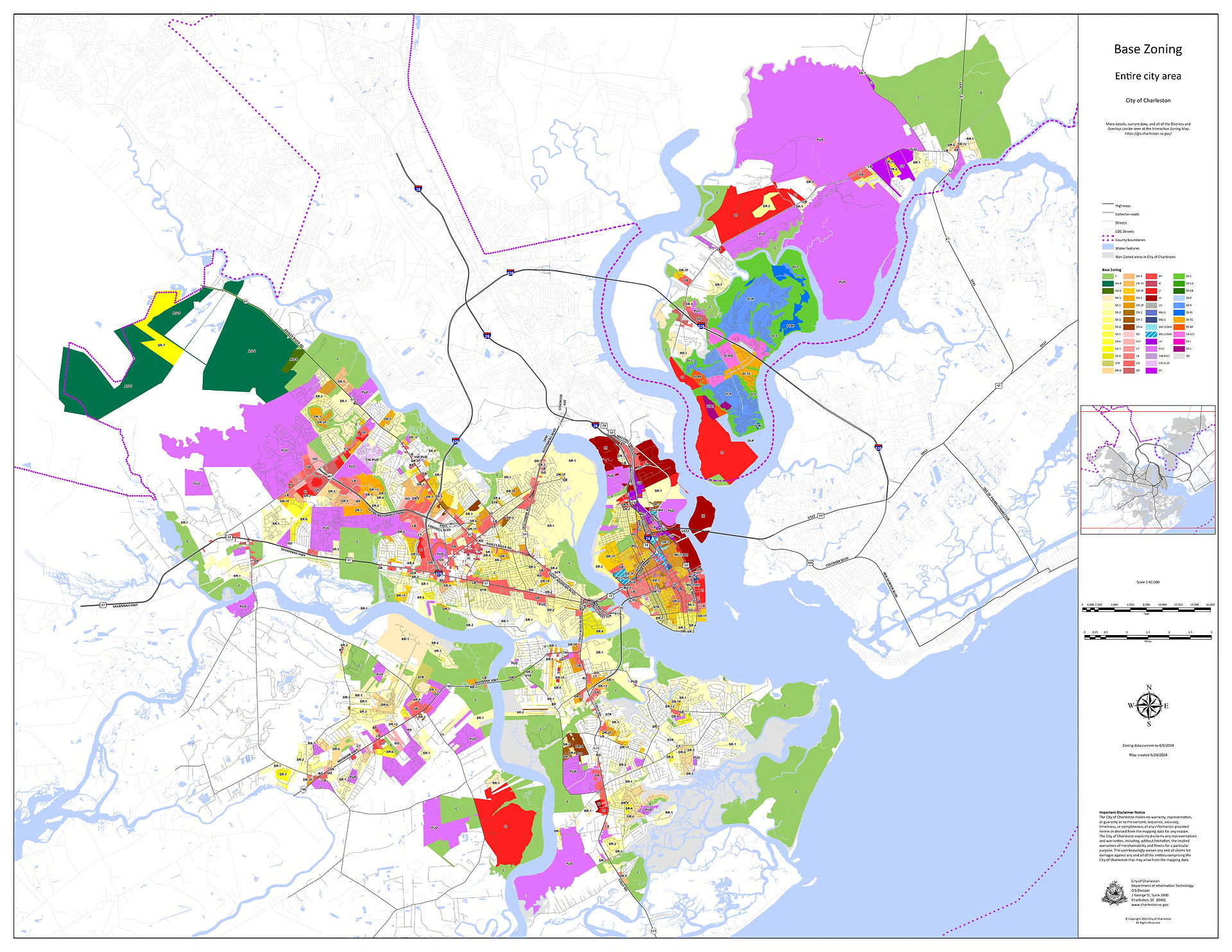 City of Charleston Base Zoning, Entire City Area (Charleston, S.C., 2024).